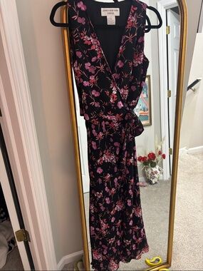 Jones New York Black Maxi Dress with Pink Floral Print